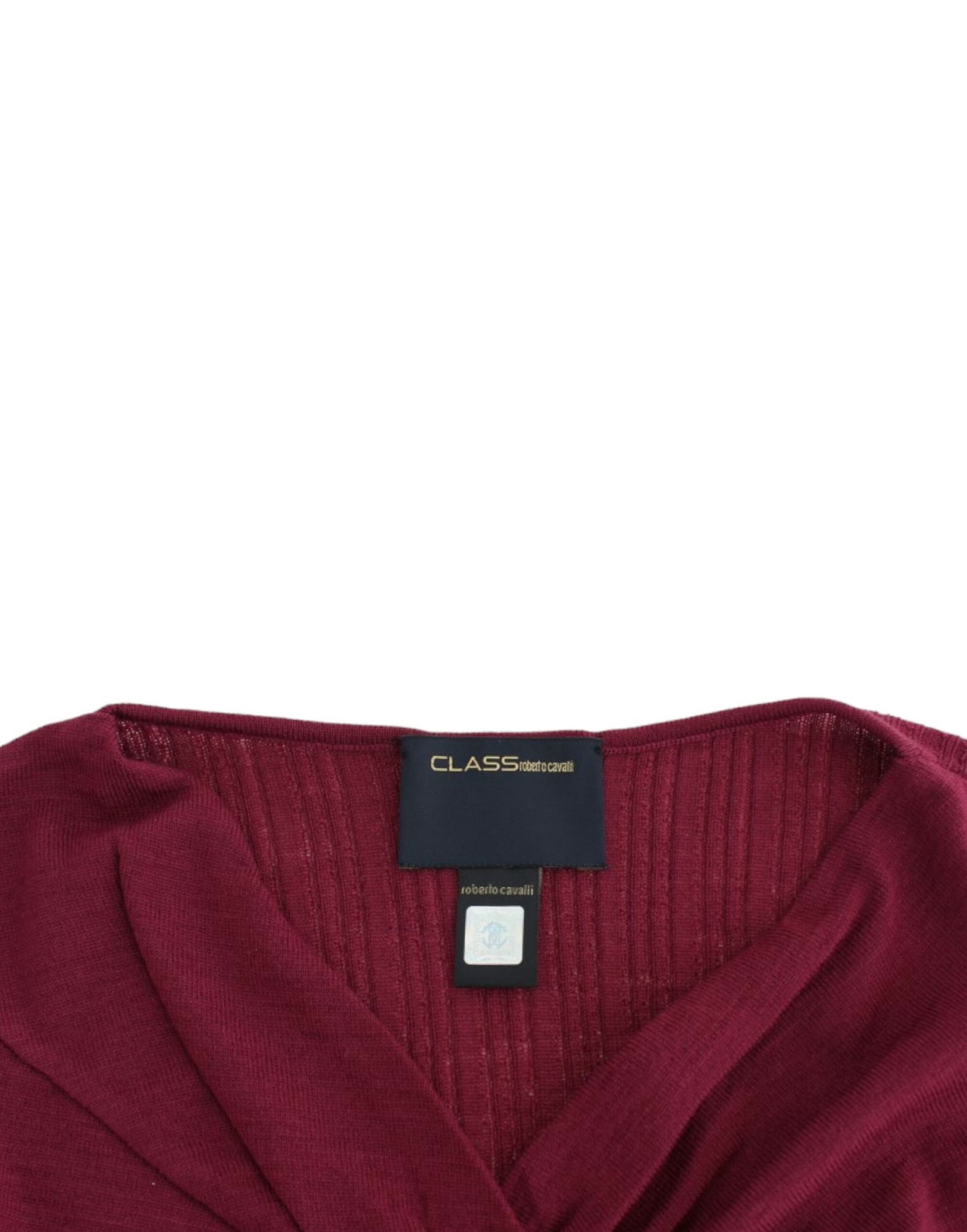  - Elegant Purple Keyhole Wool Sweater