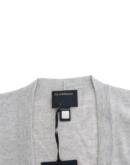  - Cropped Virgin Wool Cardigan in Chic Gray