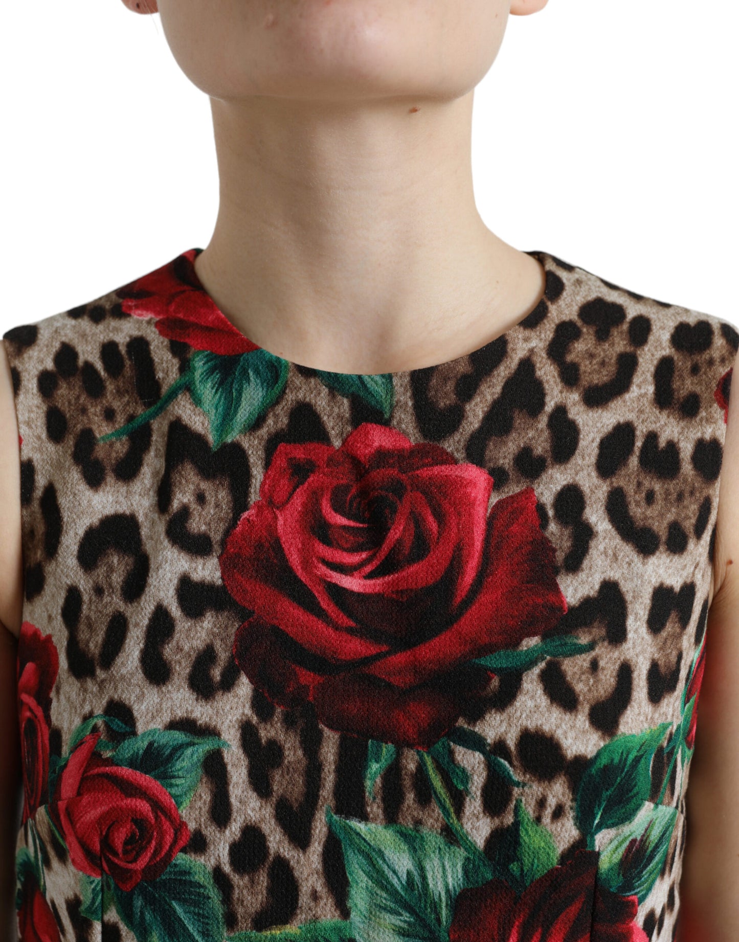  - Elegant Leopard Floral A-Line Dress