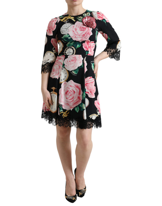  - Enchanting Floral A-Line Dress with Sequined Detail