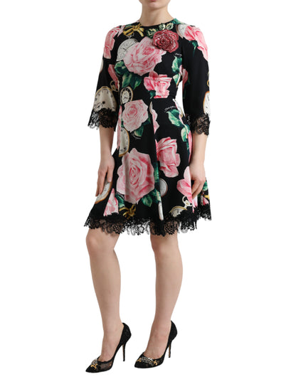  - Enchanting Floral A-Line Dress with Sequined Detail