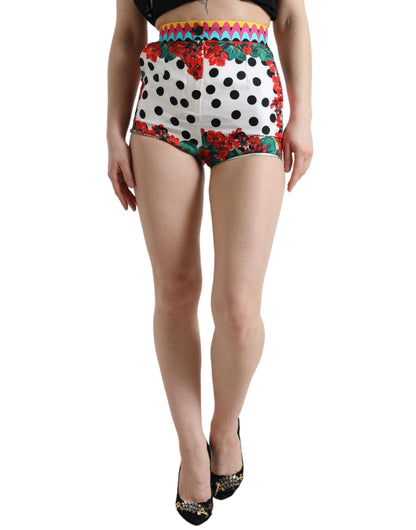  - Multicolor Silk High Waist Hot Pants