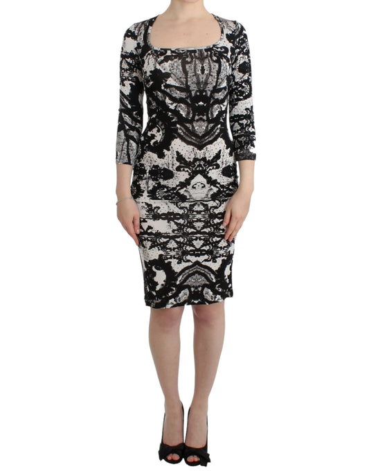  - Elegant Printed Jersey Sheath Dress