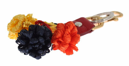  - Chic Multicolor Raffia Leather Keychain