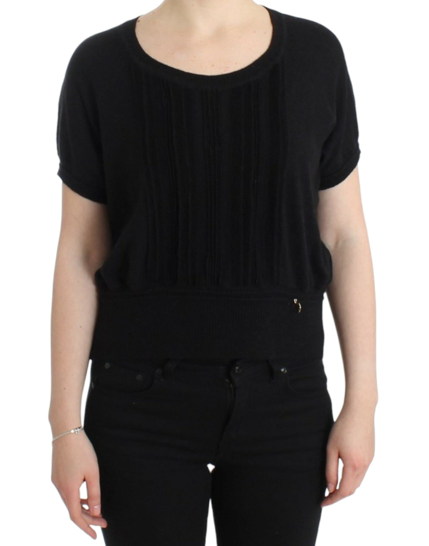  - Elegant Short Sleeved Black Jumper