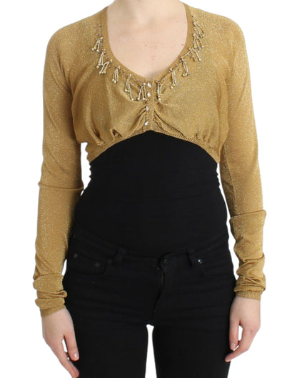  - Embellished Gold Shimmer Shrug