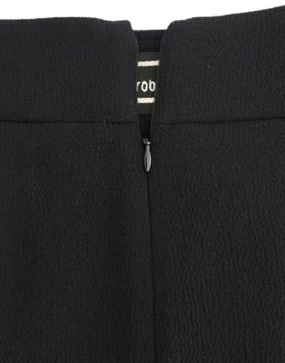  - Elegant Black Wool Pencil Skirt