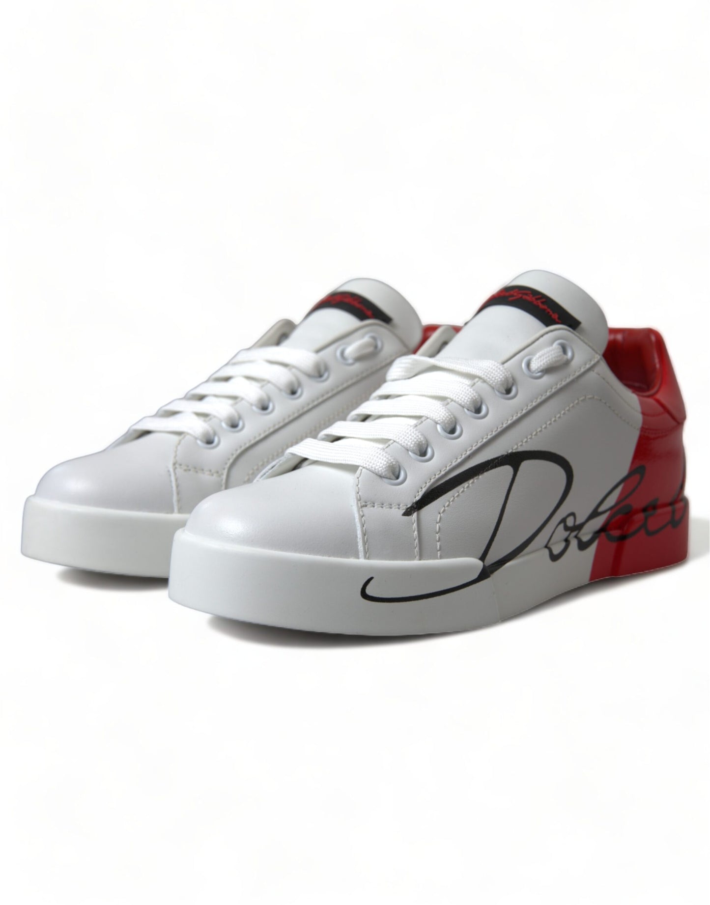  - Elegant White Leather Portofino Sneakers