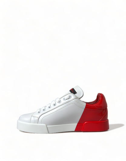  - Elegant White Leather Portofino Sneakers