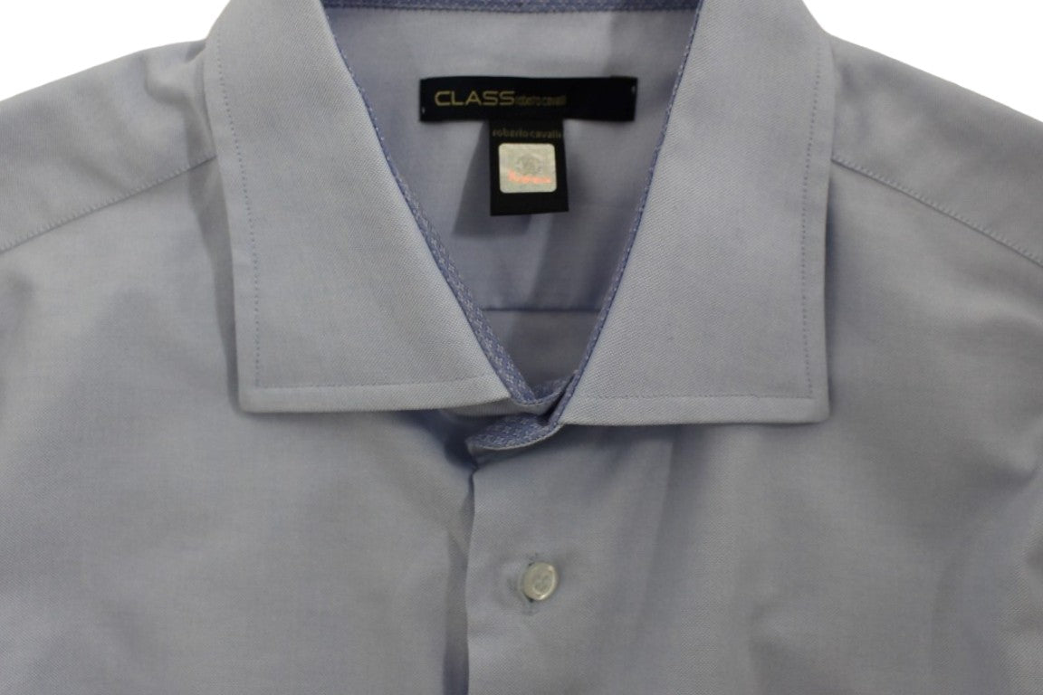  - Elegant Light Blue Italian Cotton Shirt