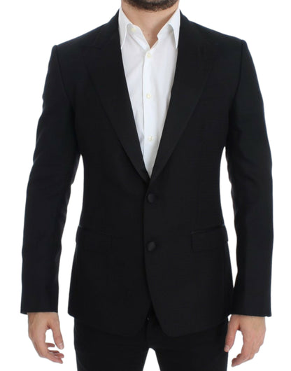  - Elegant Black Silk Blend Sicilia Blazer