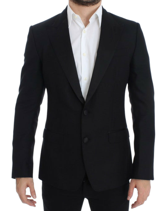  - Elegant Black Silk Blend Sicilia Blazer