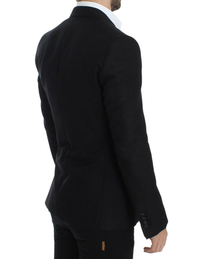  - Elegant Black Silk Blend Sicilia Blazer