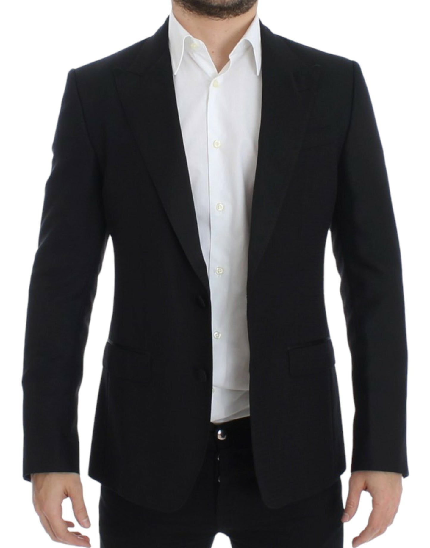  - Elegant Black Silk Blend Sicilia Blazer