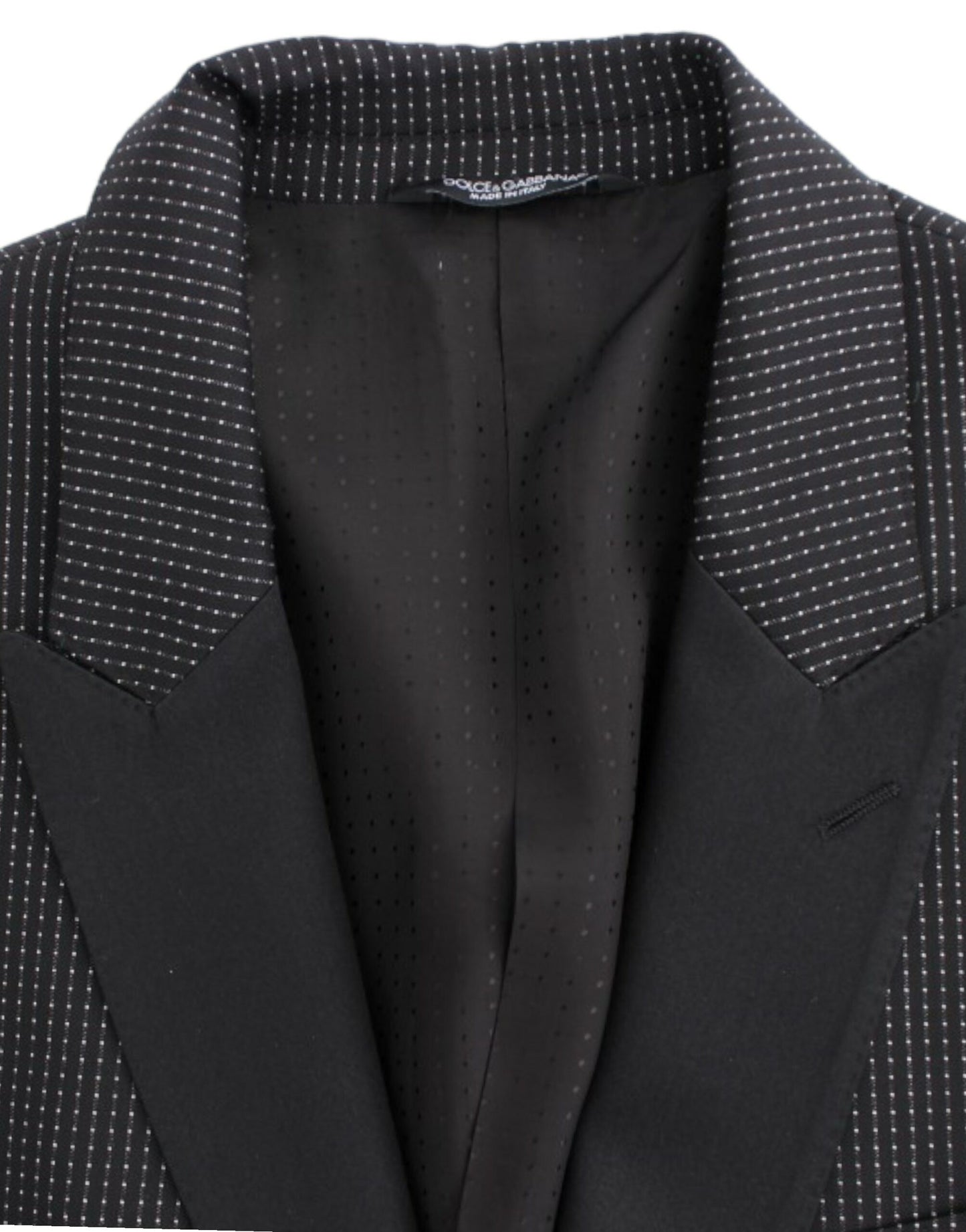  - Elegant Black Polka Dotted Slim Fit Blazer