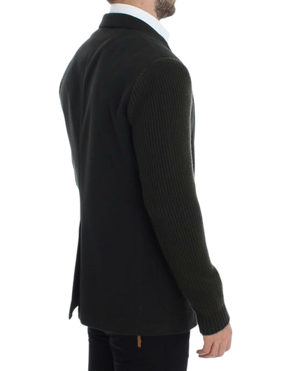  - Elegant Green Cashmere Blazer Jacket