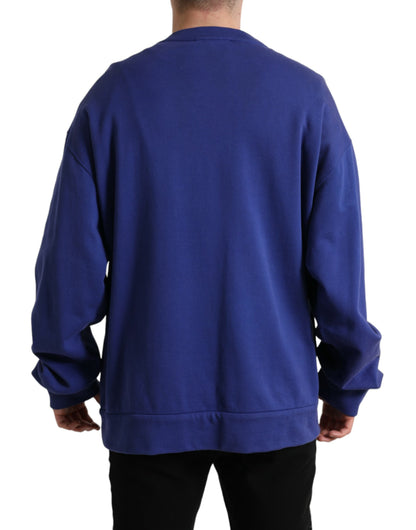  - Royal Blue Cotton Crewneck Sweater