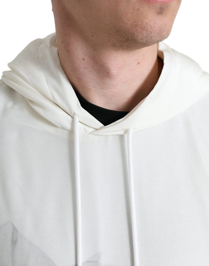  - Elegant Floral Silk Hooded Pullover