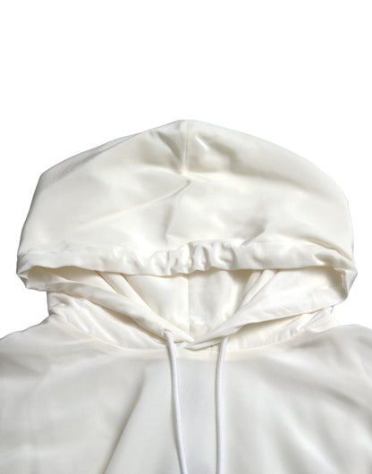  - Elegant Floral Silk Hooded Pullover