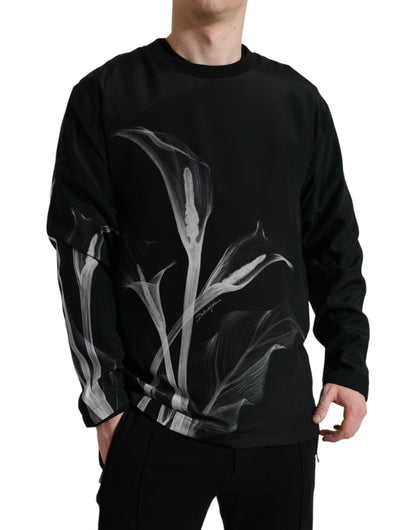  - Floral Silk Crew Neck Sweater