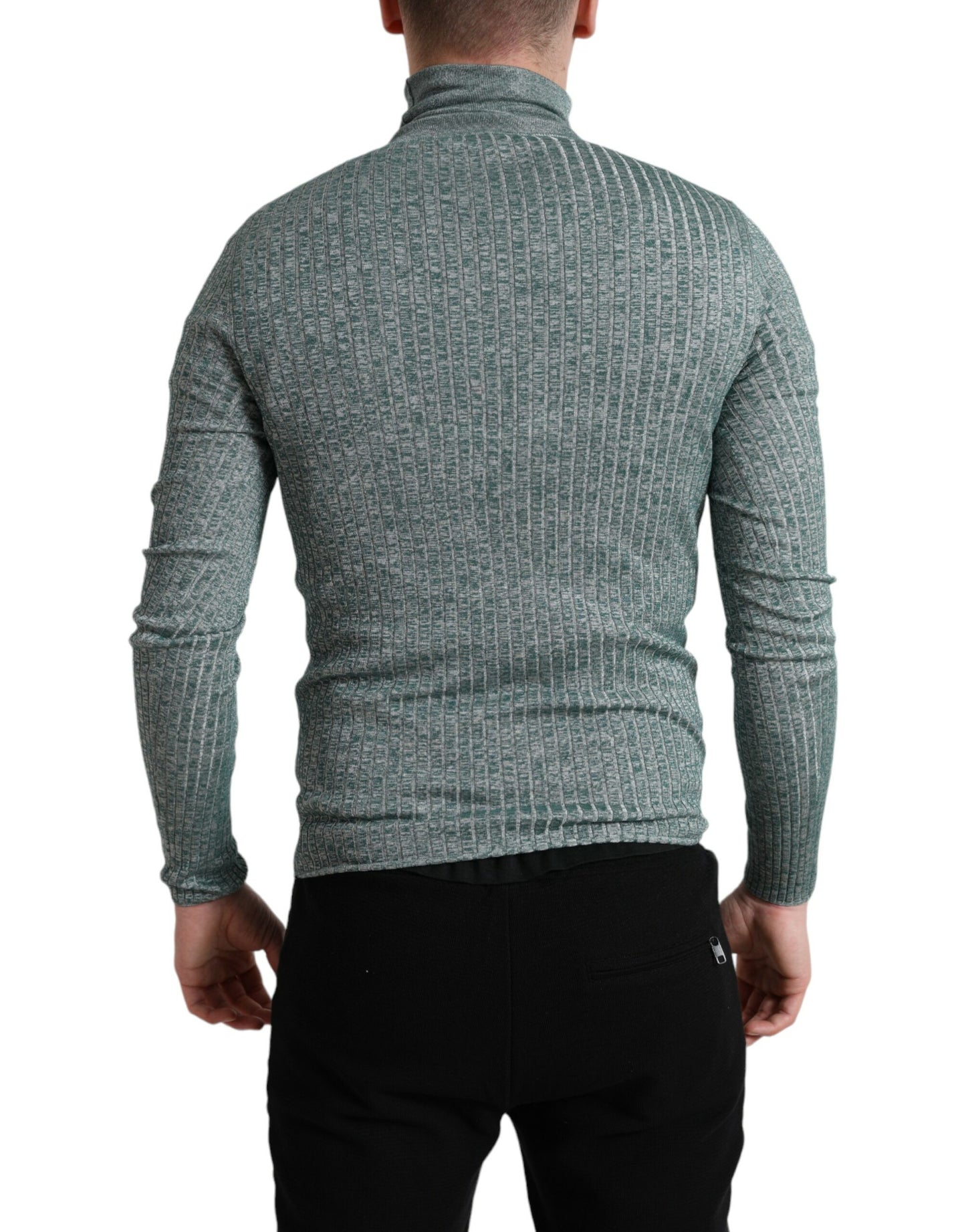  - Elegant Green Turtleneck Pullover Sweater