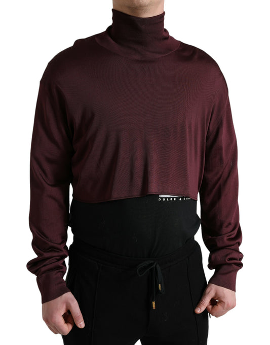  - Maroon Turtleneck Viscose Sweater