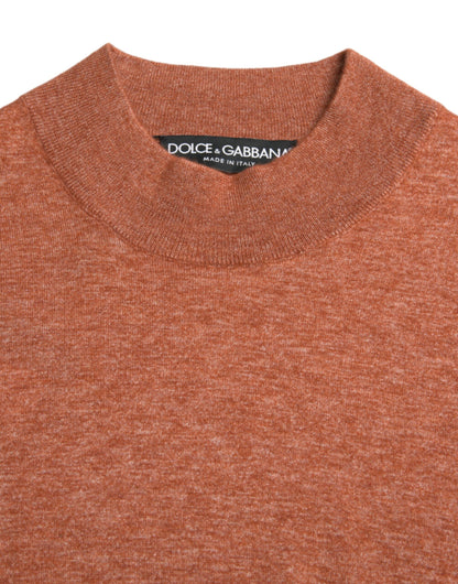  - Silk-Cashmere Orange Crew Neck Sweater