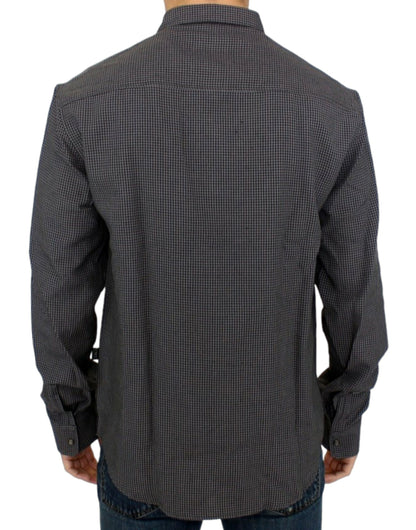  - Chic Gray Checked Casual Linen Blend Shirt