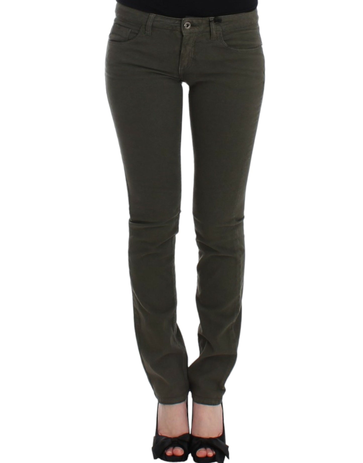  - Chic Green Slim Leg Designer Jeans