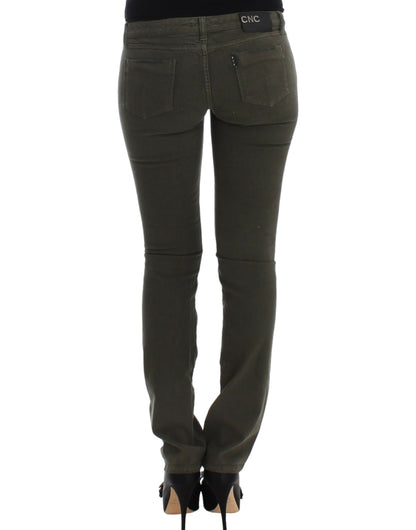  - Chic Green Slim Leg Designer Jeans