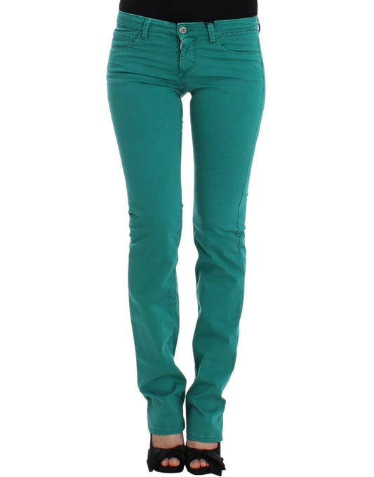  - Chic Green Straight Leg Jeans for Sophisticated Style