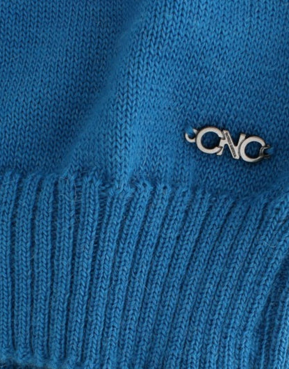  - Chic Blue Scoop Neck Knit Sweater