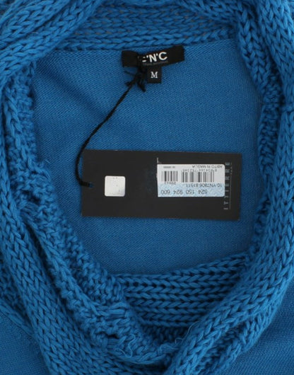  - Chic Blue Scoop Neck Knit Sweater