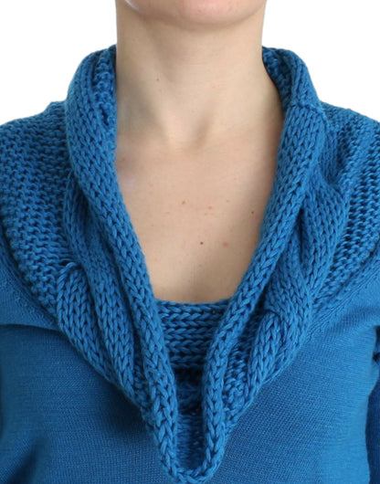  - Chic Blue Scoop Neck Knit Sweater