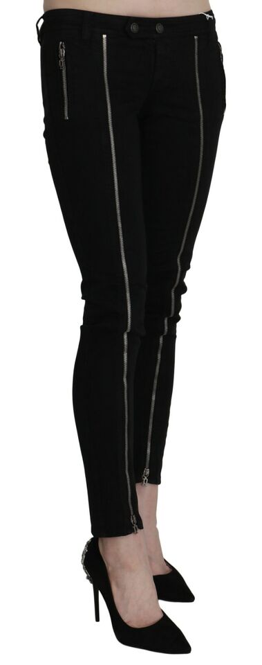  - Chic Black Low Waist Slim Fit Skinny Jeans