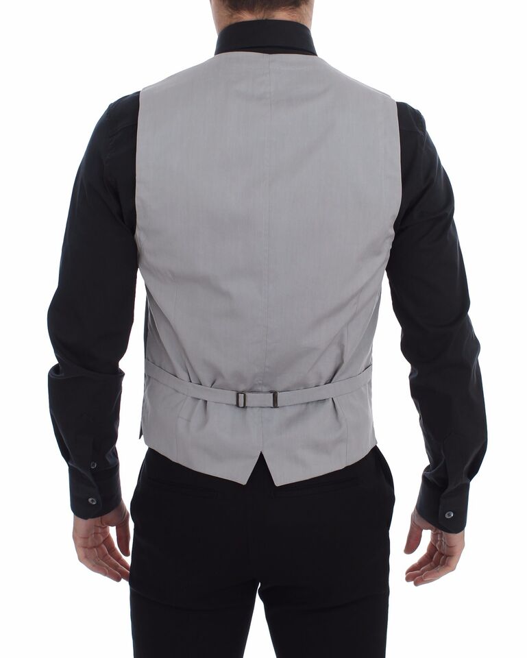  - Elegant Gray Slim Fit Dress Vest