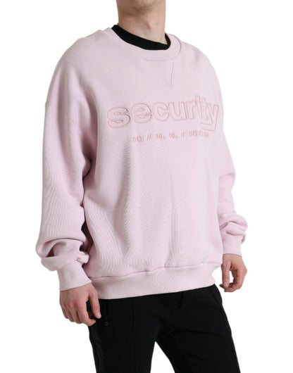  - Elegant Pink Crew Neck Logo Sweater