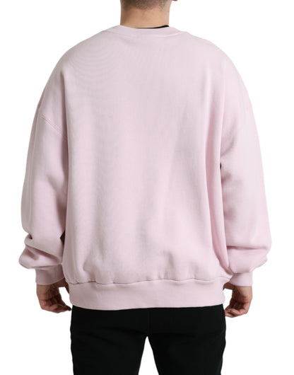  - Elegant Pink Crew Neck Logo Sweater