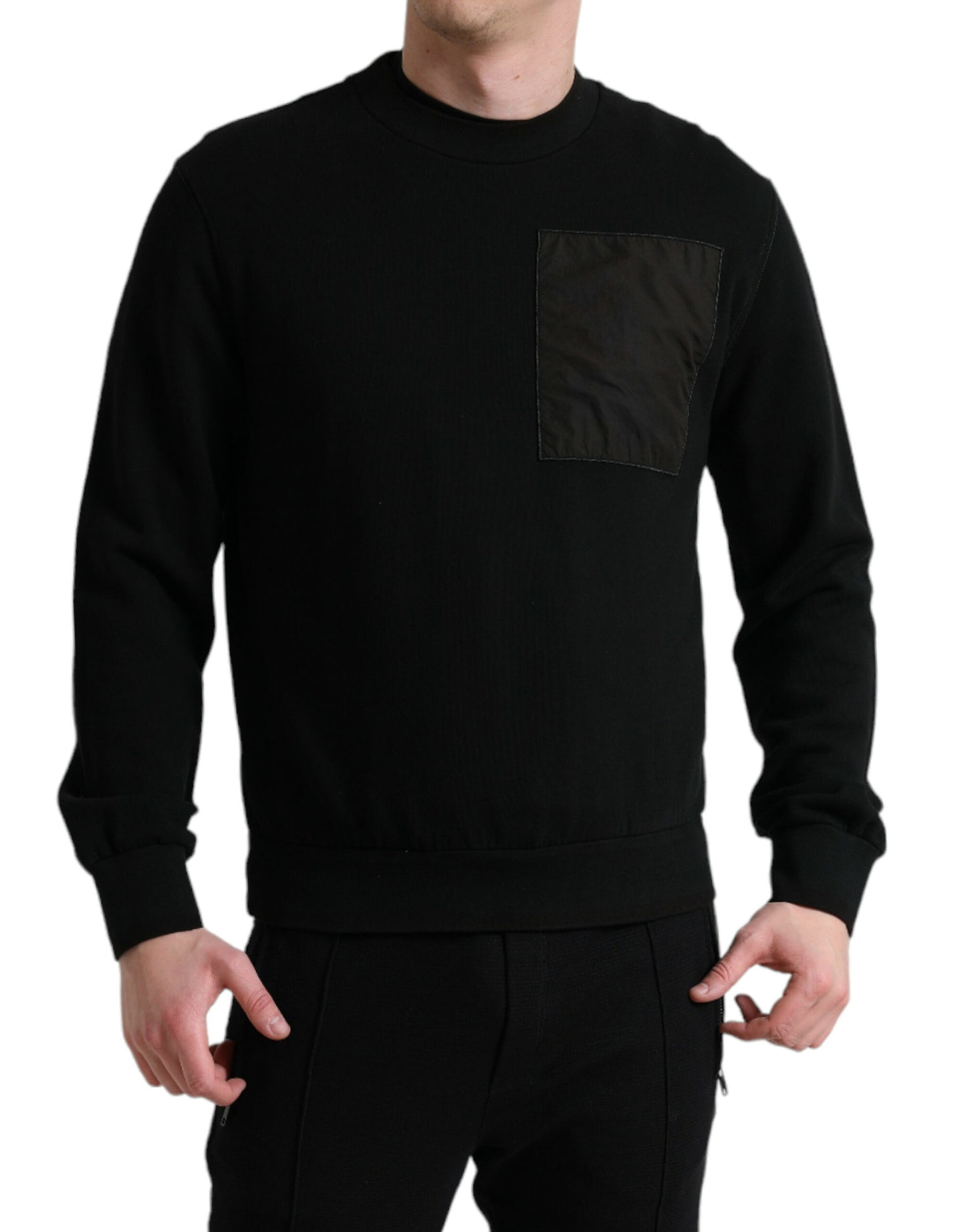  - Elegant Crew Neck Cotton Blend Sweater