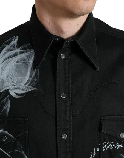  - Elegant Floral Print Dress Shirt