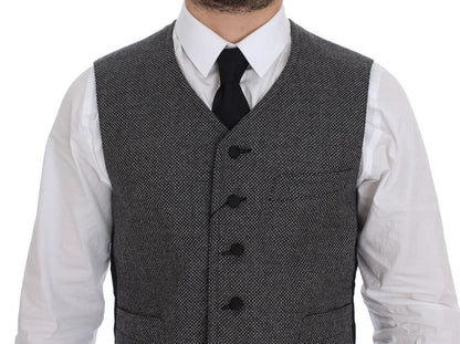 Elegant Single Breasted Gray Dress Vest - The Luxe Alliance