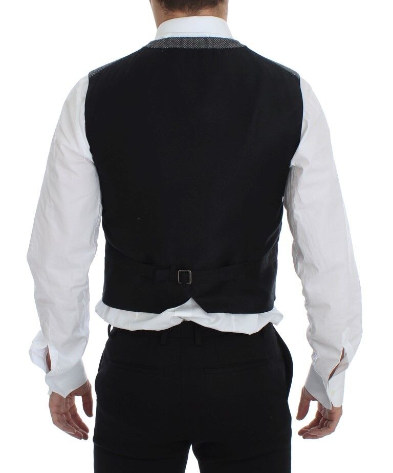  - Elegant Single Breasted Gray Dress Vest