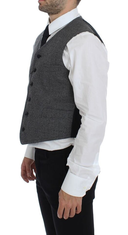  - Elegant Single Breasted Gray Dress Vest