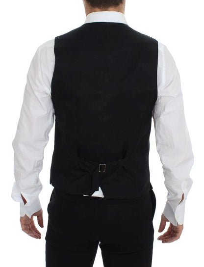  - Elegant Gray Wool Dress Vest