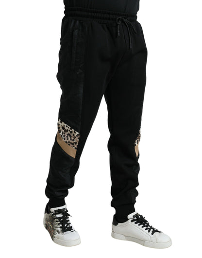  - Elegant Black Leopard Jogger Pants