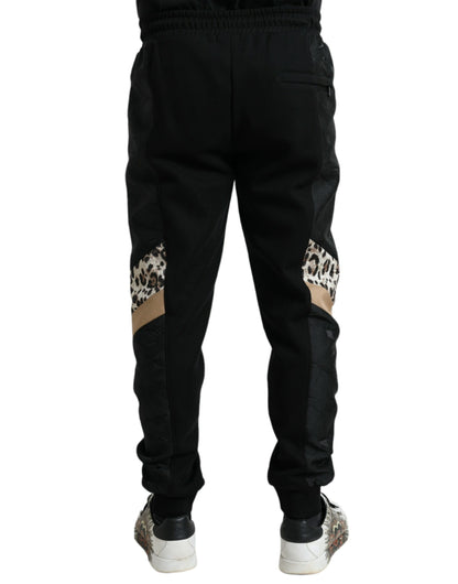  - Elegant Black Leopard Jogger Pants