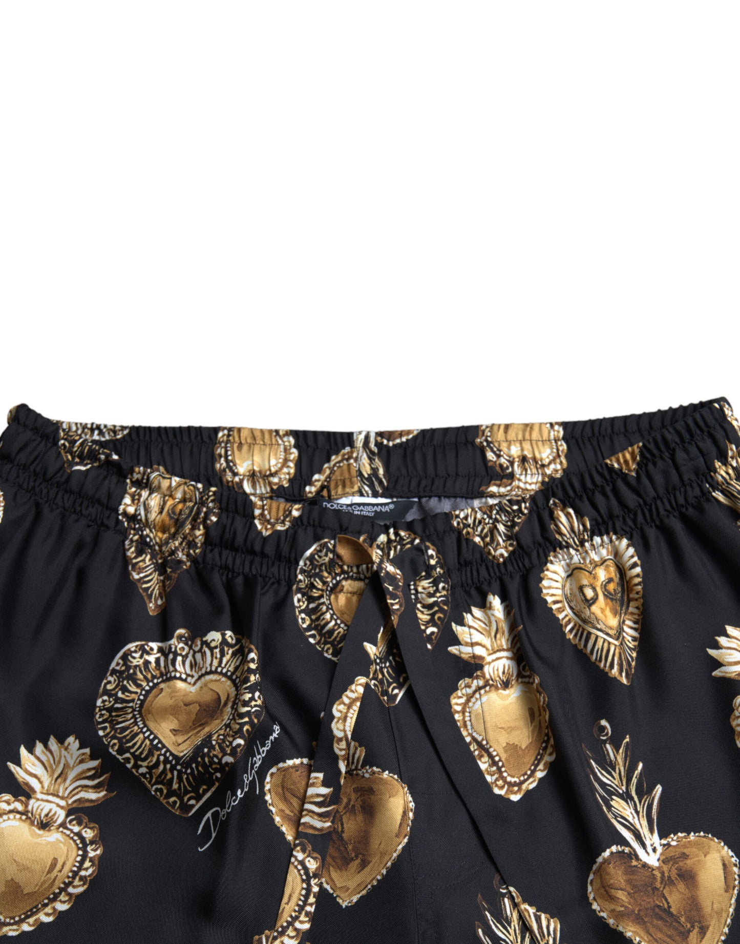  - Chic Heart Print Silk Pajama Pants