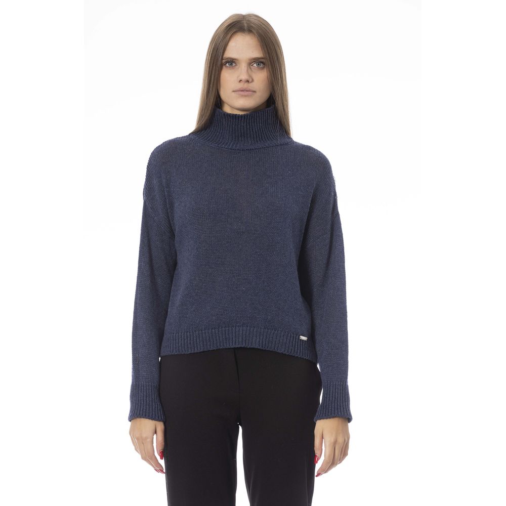  - Blue Wool Women Sweater