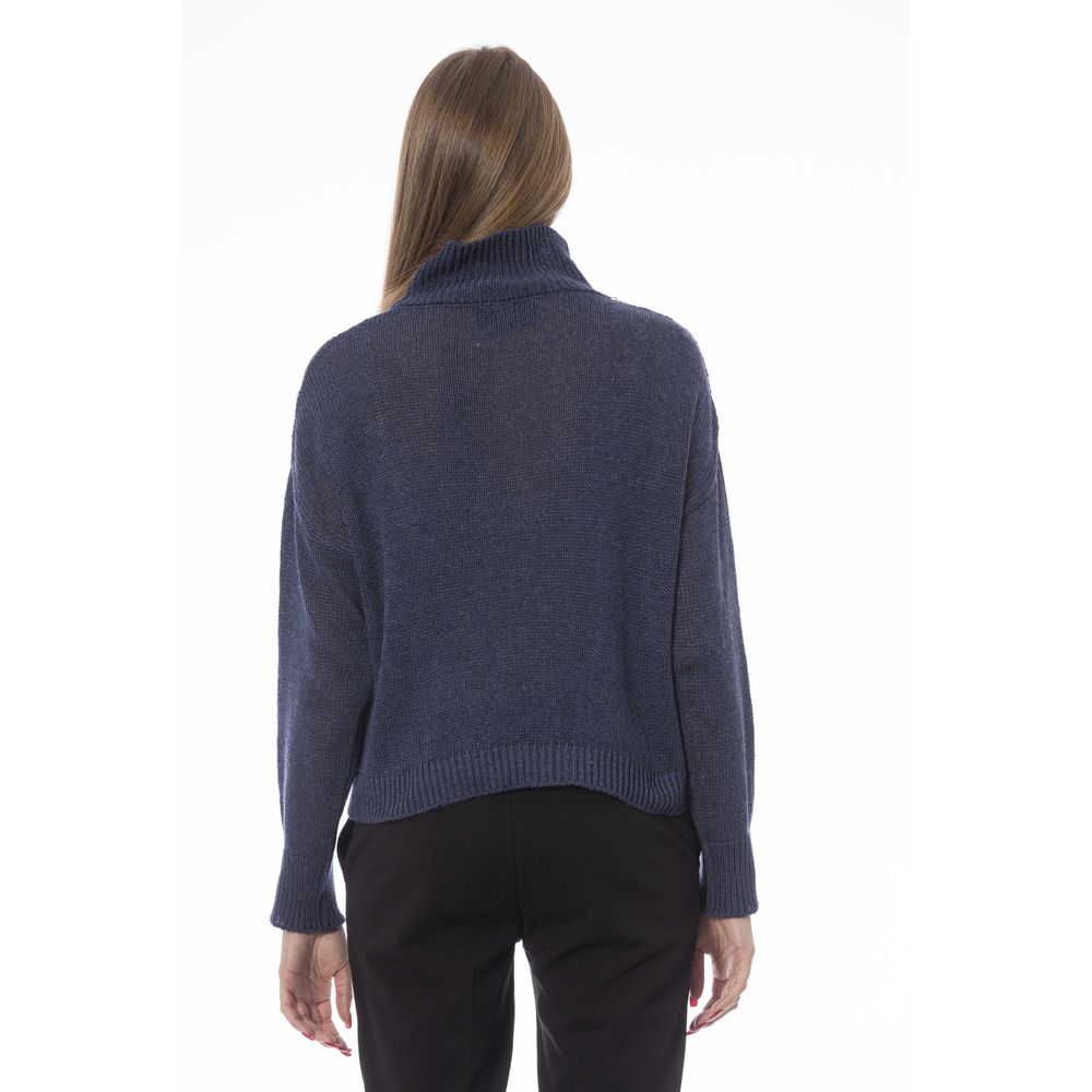  - Blue Wool Women Sweater