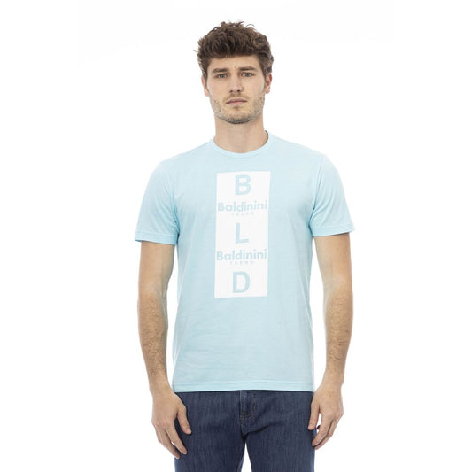  - Light Blue Cotton Men T-Shirt